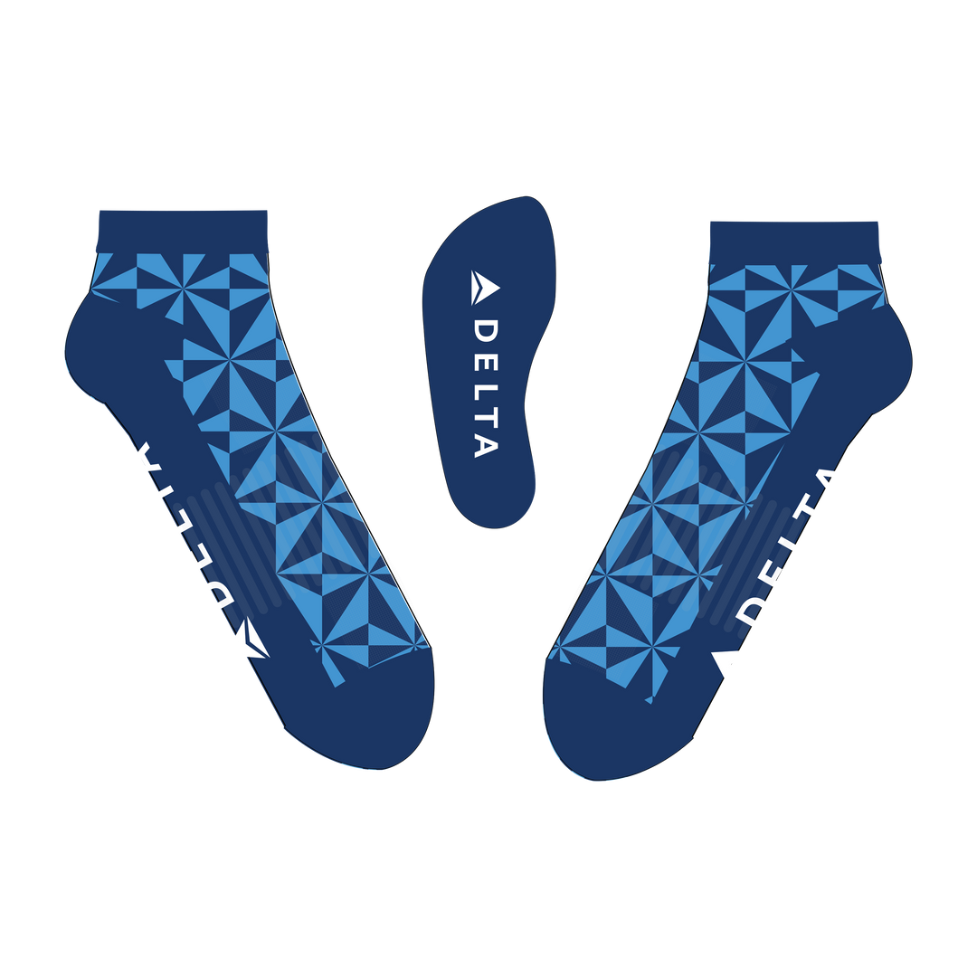 Delta Light Blue Fragment Ankle Socks