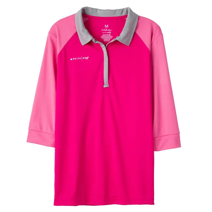 BCRF Women's Cut 3/4 Sleeve Polo