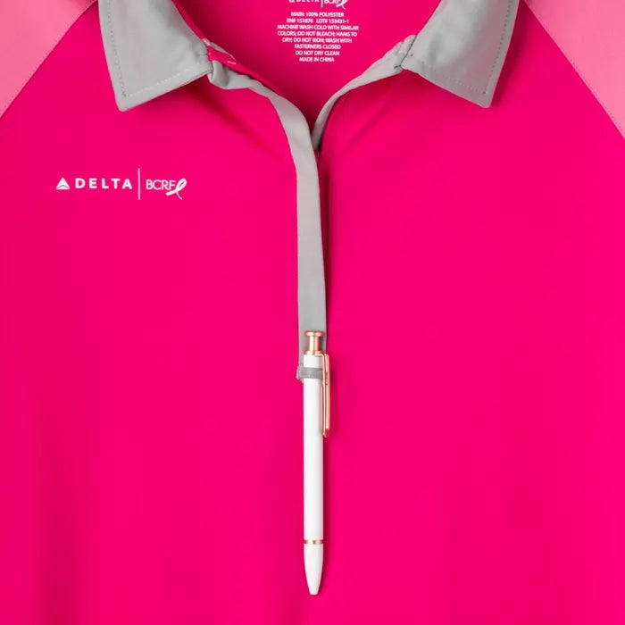 BCRF Women's Cut 3/4 Sleeve Polo