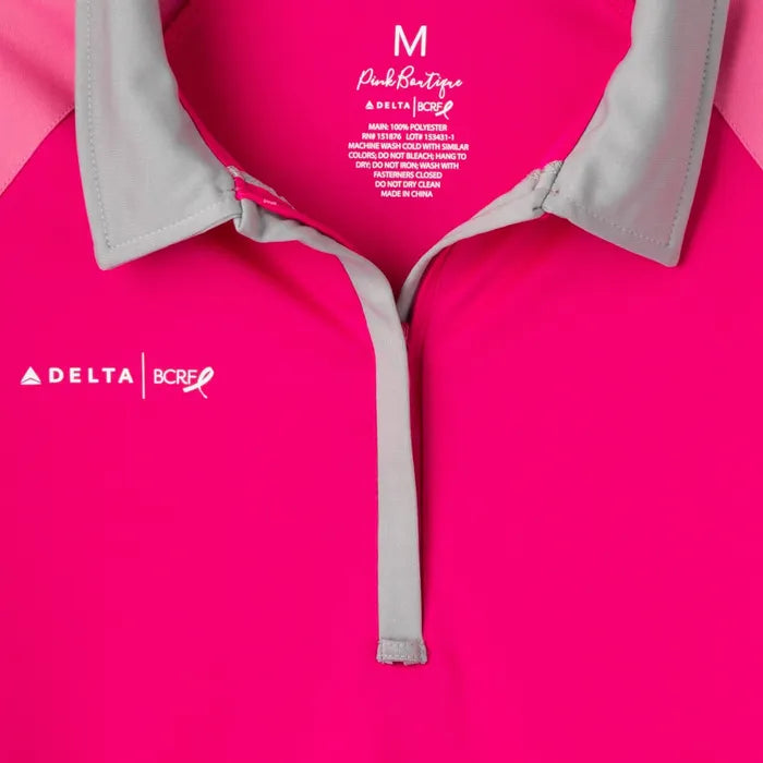 BCRF Women's Cut 3/4 Sleeve Polo