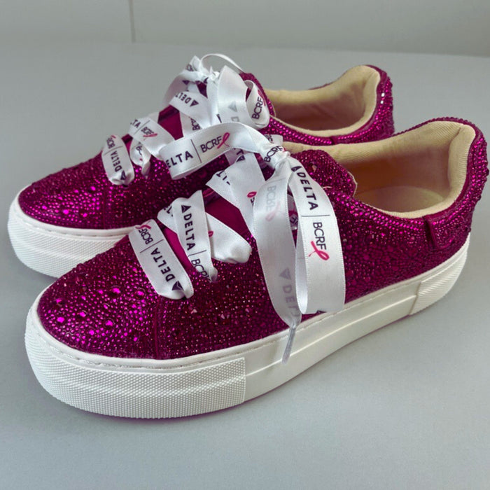 BCRF Rhinestone Platform Sneakers