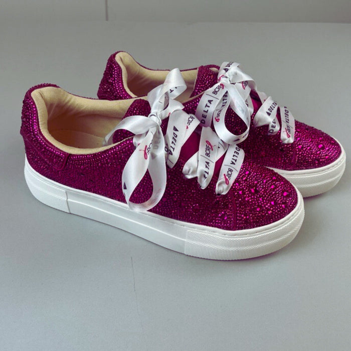 BCRF Rhinestone Platform Sneakers