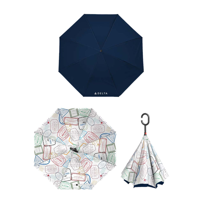 Passport Print Inverted Umbrella
