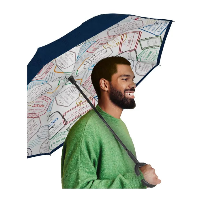 Passport Print Inverted Umbrella
