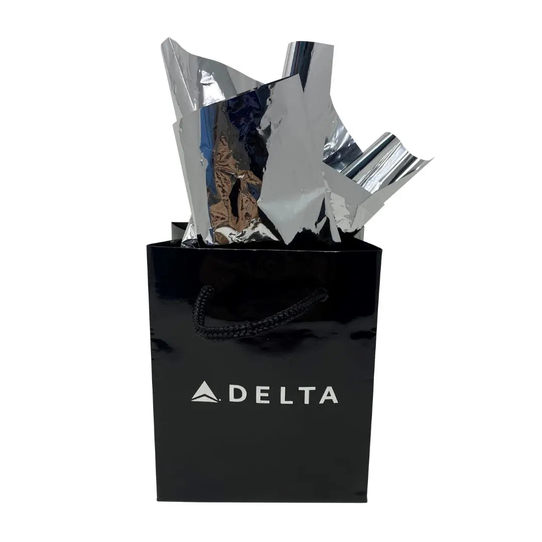 Black Gift Bag with Silver Tissue - 10x12